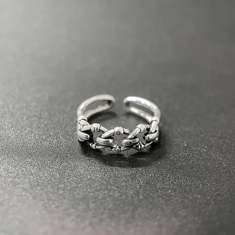 Geometric Alloy Open Ring